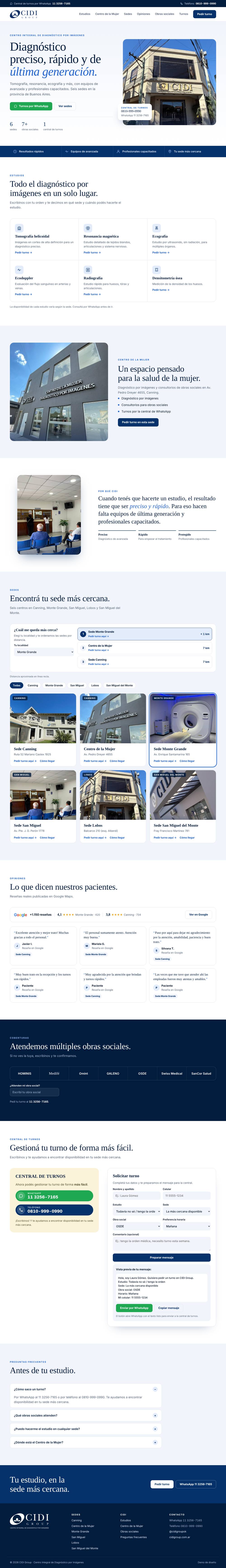 Página completa de la demo de CIDI Group