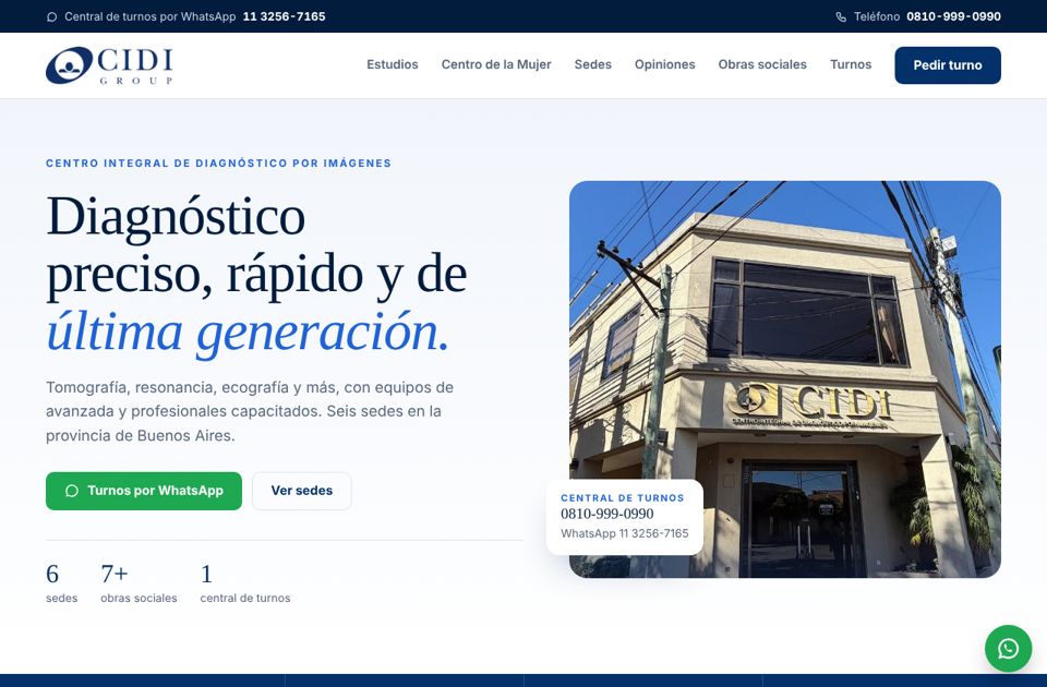Vista previa de la web de CIDI Group