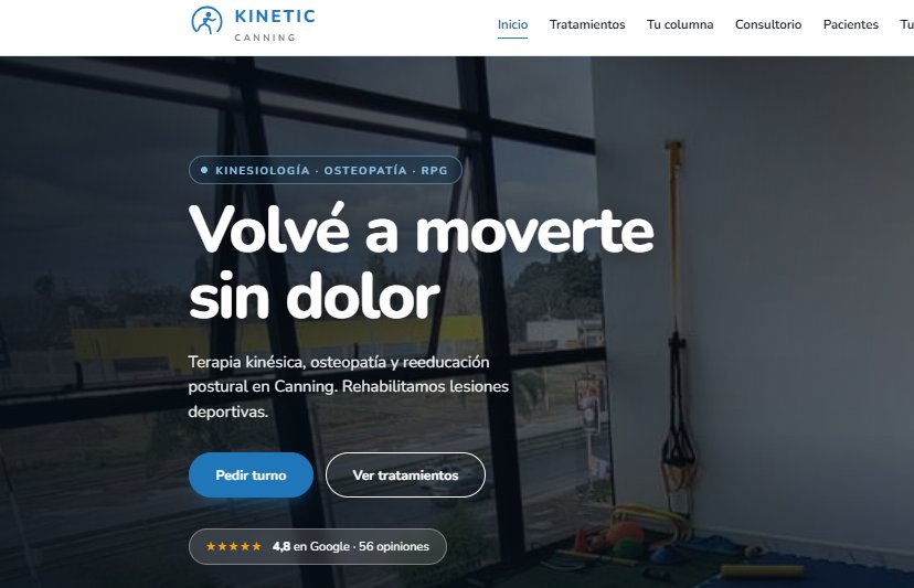 Vista previa de la web de Kinetic Canning
